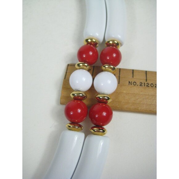 Vintage Multi Strand Beaded Necklace Goldtone 20 Inches Art Deco STYLE - Picture 4 of 8